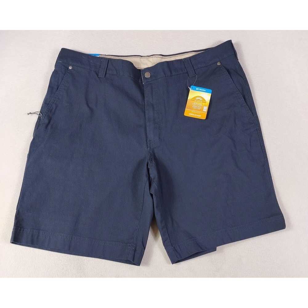 Columbia Flex ROC Shorts Mens 40‎ Blue Omni Shade UPF 50 Hiking Stretch Gorpcore